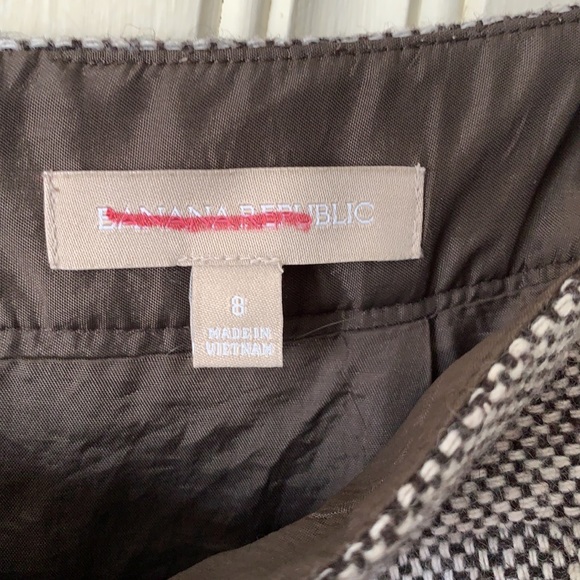 Banana Republic Brown Tweed Mini Skirt Size 8 - Picture 4 of 8